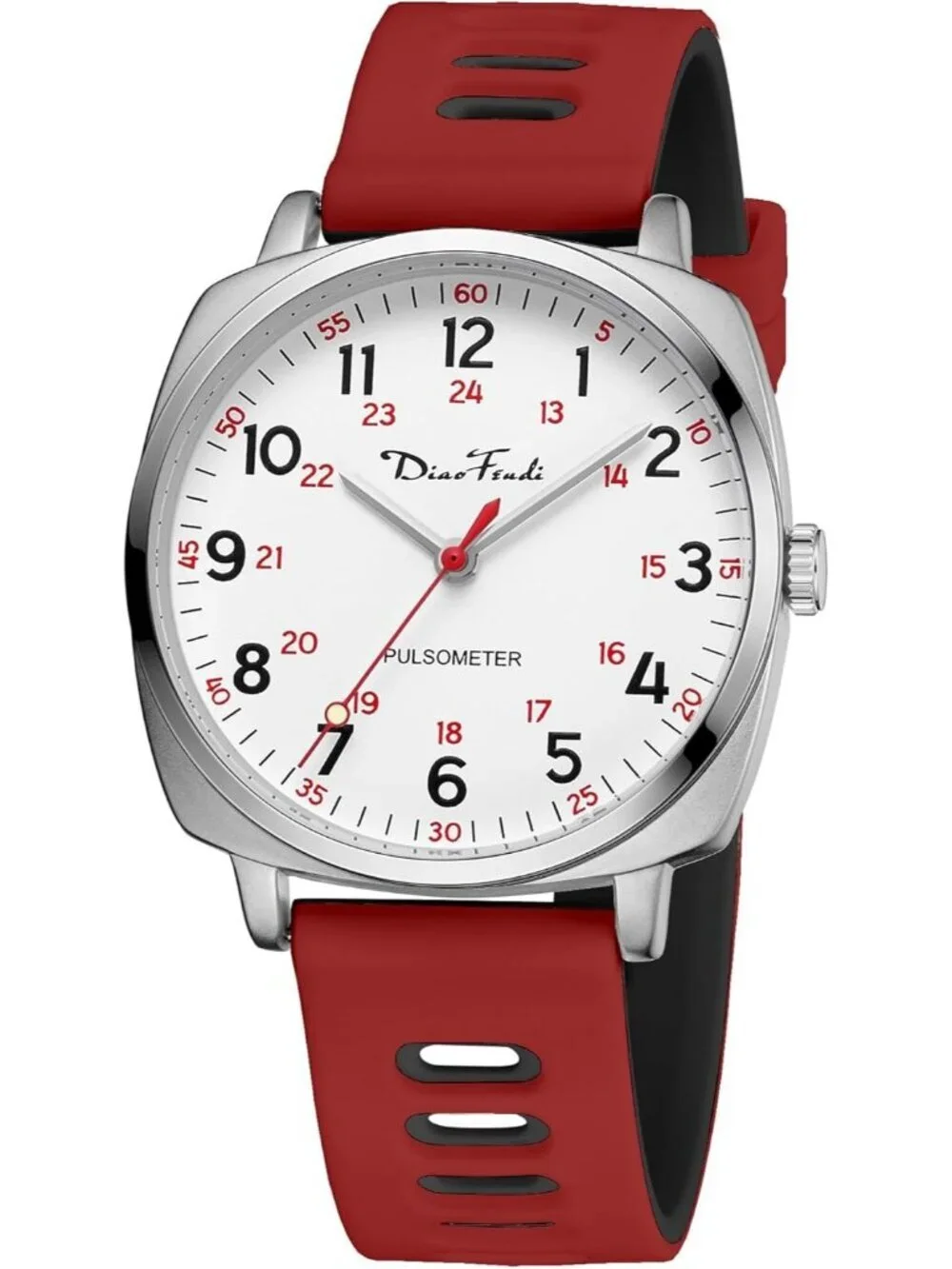 Diaofendi Women Red And Black Analog Nurse Medical Professional Waterproof Watch